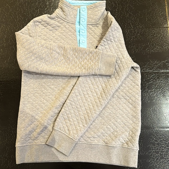 Patagonia Organic Cotton Quilted Snap T Pullover Sweater Gray | Size M Women’s - Picture 4 of 12